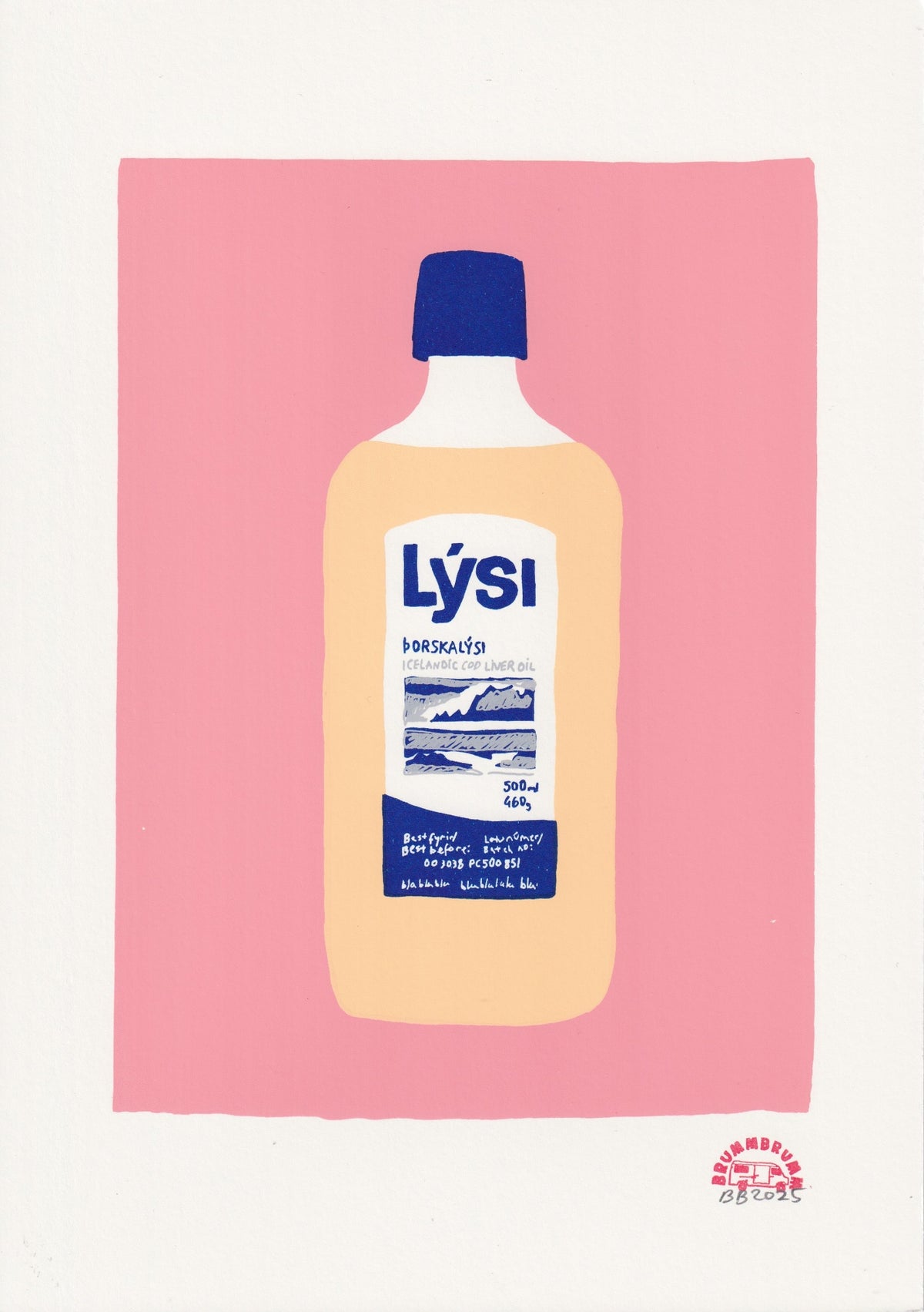 LÝSI – A4 screen print, 4 colours