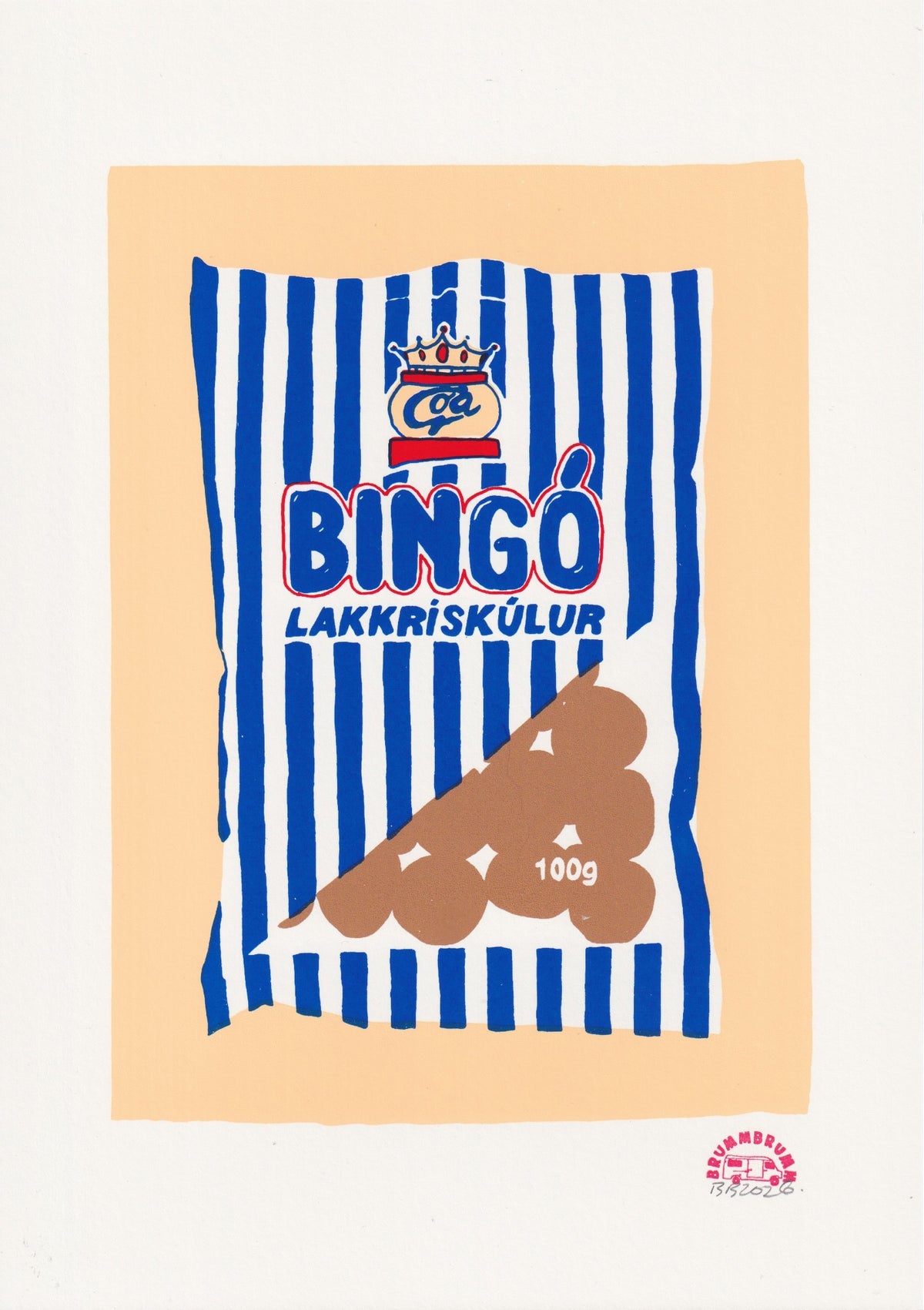 BINGÓ – A4 screen print, 4 colours