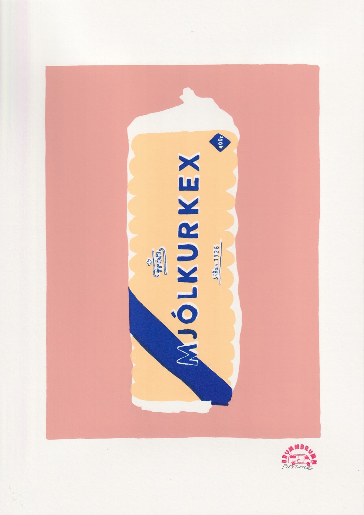 MJÓLKURKEX – A4 screen print, 3 colours